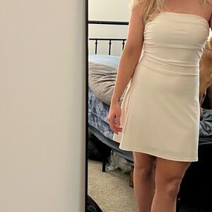 Cream Strapless Dress